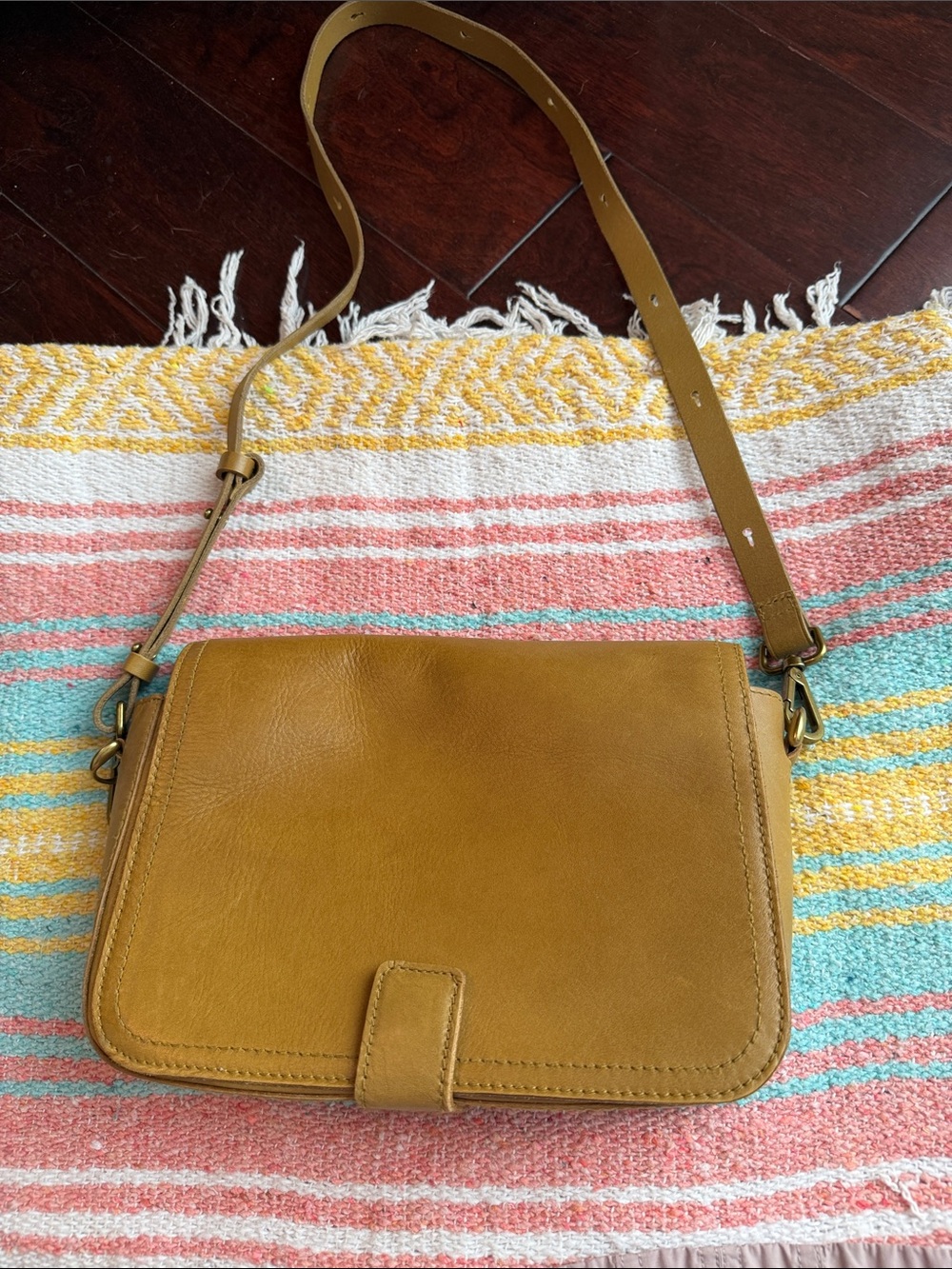 Madewell Leather Crossbody Bag in Mustard Yellow - Women Bags